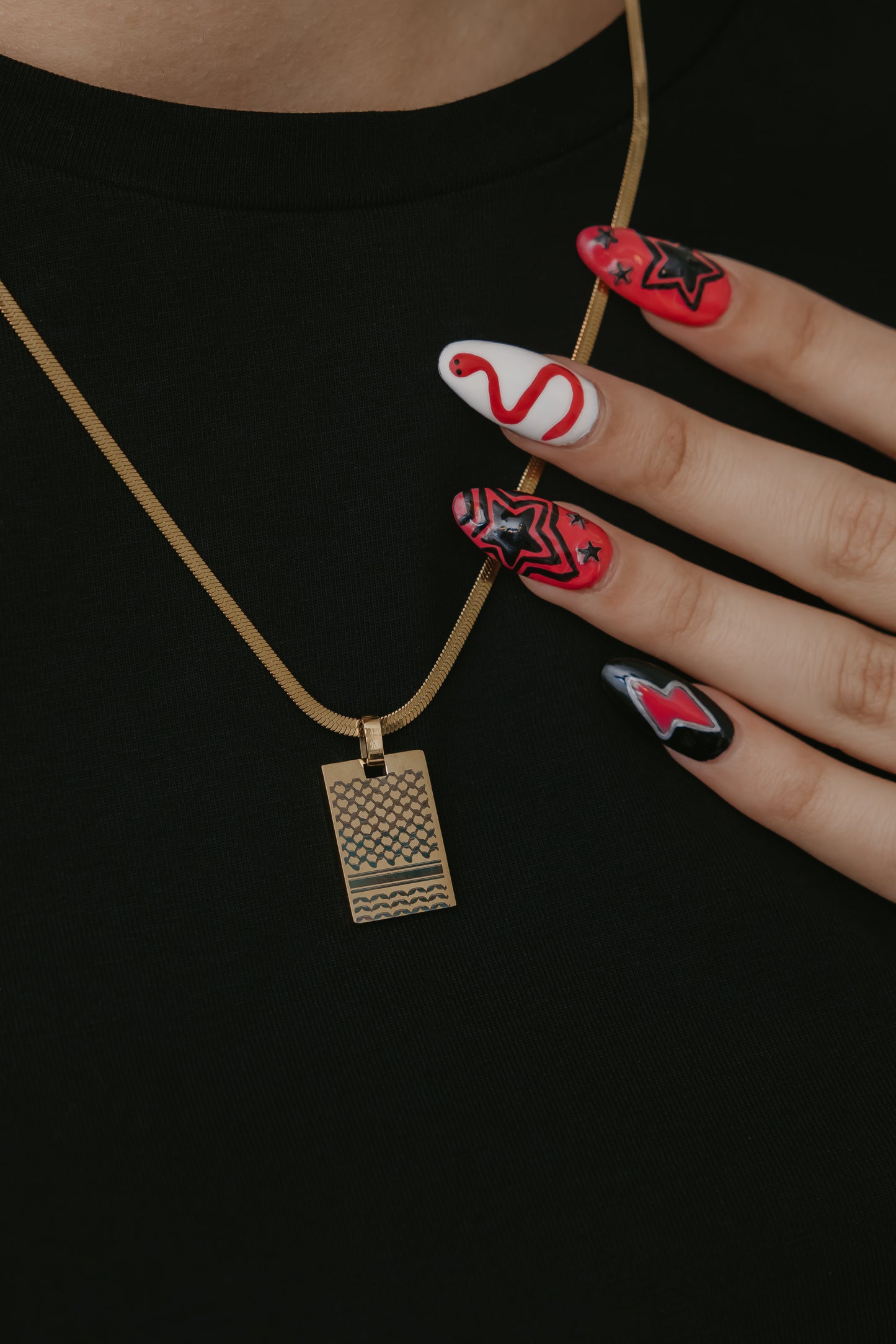 Kuffiyeh Designed Necklace-Adjustable in length, Unisex. 100% profits donated to PCRF