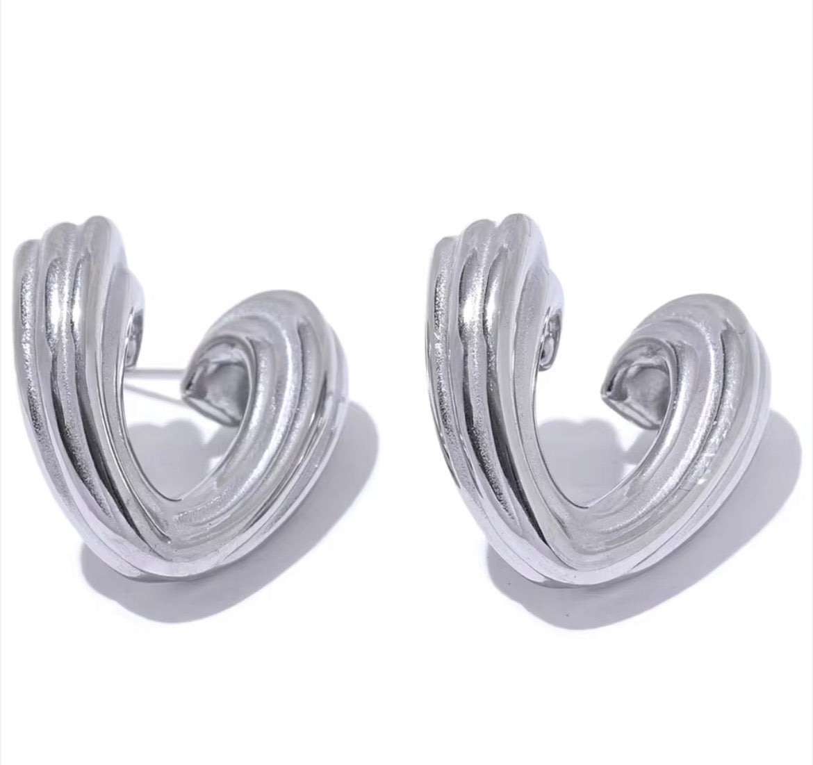 Texture Heart Earrings