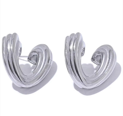 Texture Heart Earrings
