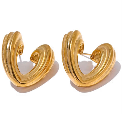 Texture Heart Earrings