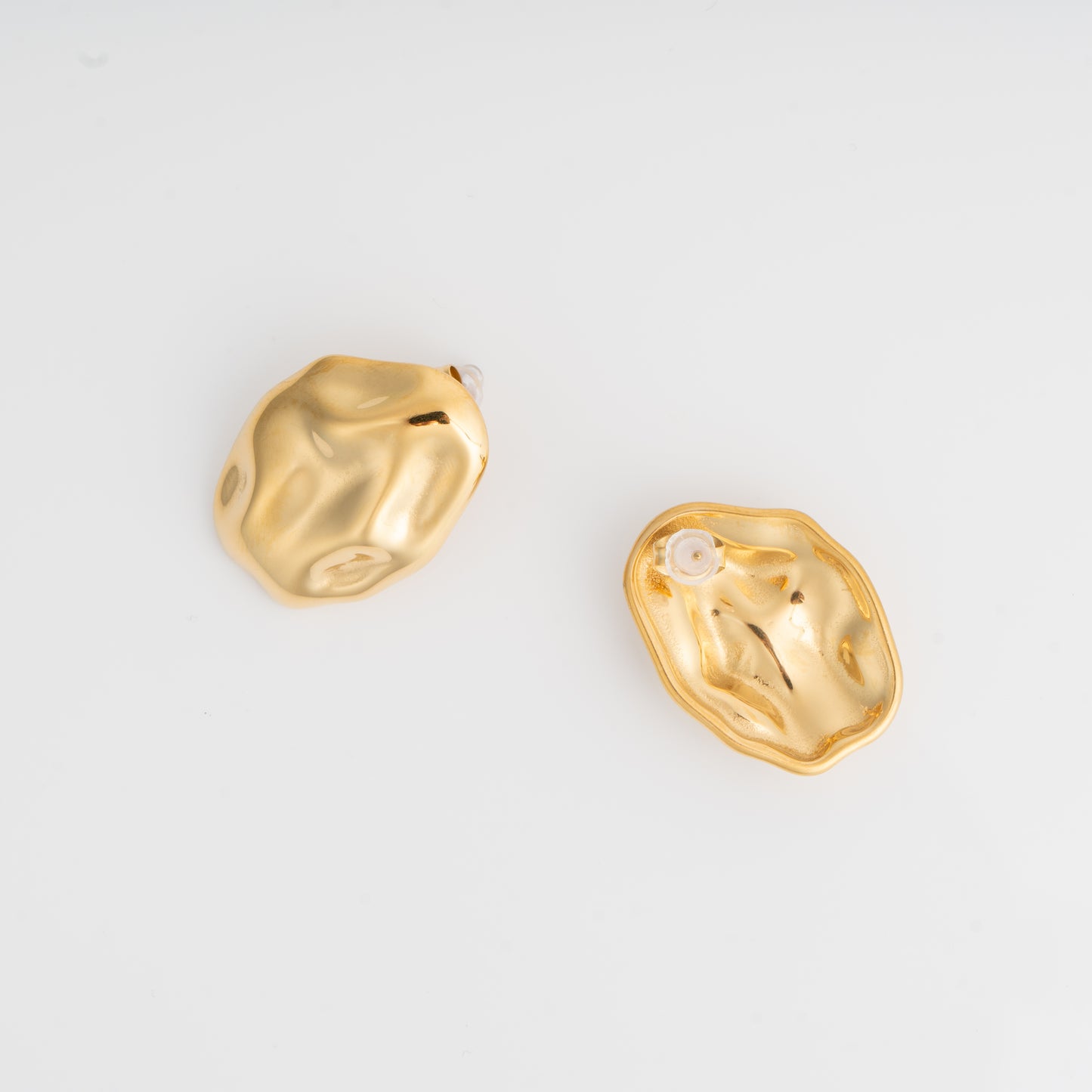 Oval Hammered Stud Earring