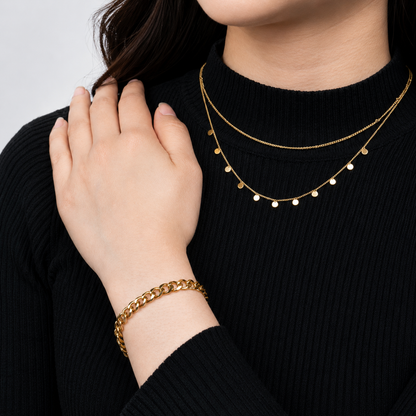 Circle Dangle Charm Necklace