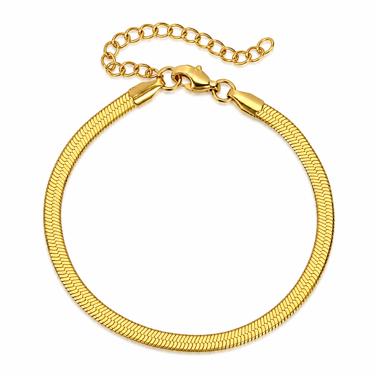 Gold Flat Chain Bracelet