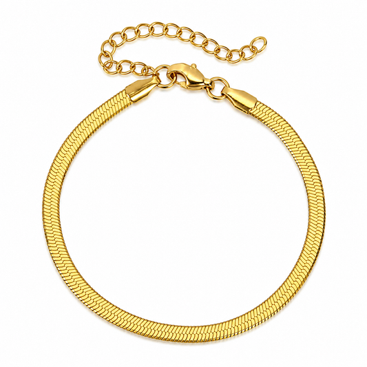 Gold Flat Chain Bracelet