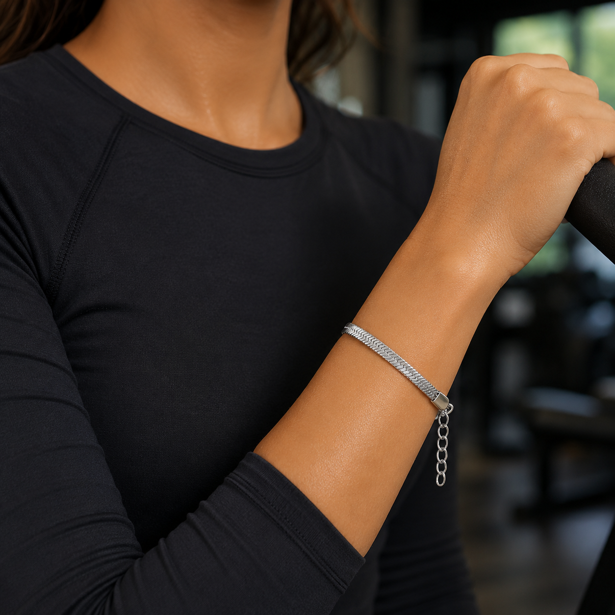 Silver Flat Chain Bracelet
