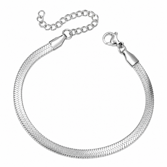 Silver Flat Chain Bracelet