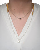 Silver Plated Chain with Hematite Stone Pendant Necklace