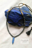 Blue Lapis Stone & Hematite Stone Necklace