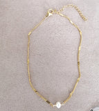 Gold Anklet with Fresh Water Pearl