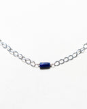 Silver Plated Chain with Lapis Pendant