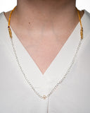 Silver Chain with White Pearl Pendant Necklace