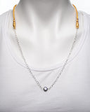 Silver Chain with Blue Pearl Pendant Necklace