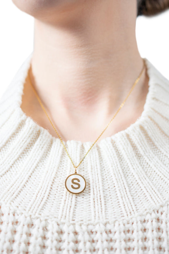 Initial Shell Necklace-Gold