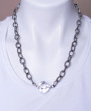 Crystal Quartz Stone Jewelry Necklace Chain Wedding Prom Jewelry