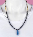 Blue Lapis Stone & Hematite Stone Necklace
