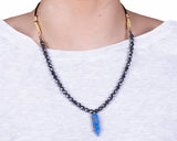 Blue Lapis Stone & Hematite Stone Necklace